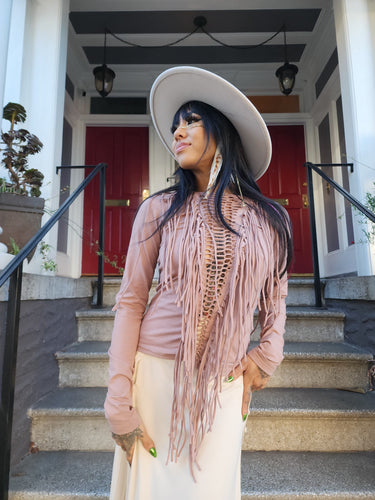Fringy Crazy Reversible Long Sleeve Top