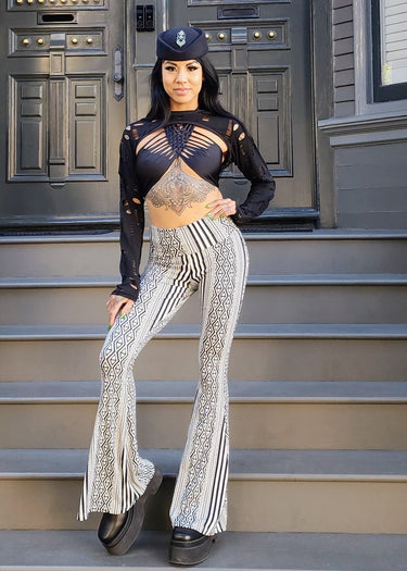 Block Print Flare Pants