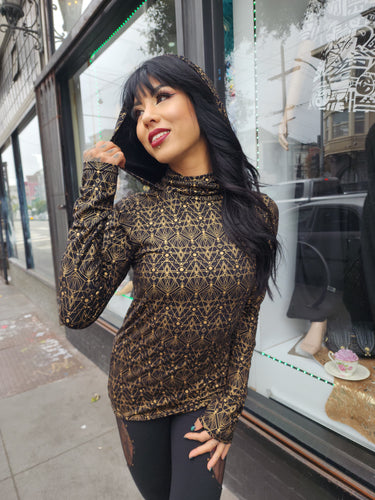 Nova Hooded Mask Attached Long Sleeve Top