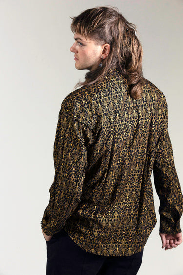 Nova print Button Front Long Sleeve Shirts