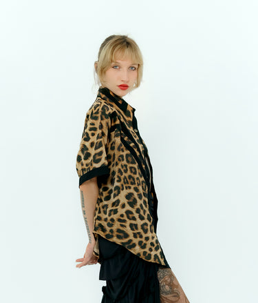 Leopard Print Silk Shirt
