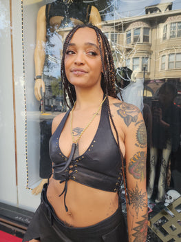 Mimi Leather Bra by KAYO Anime Clothing