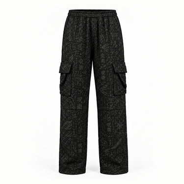 Runic Cargo Pants in black — front