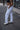 Runic Cargo Pants in white, side view on model