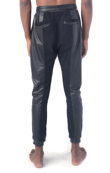 Men's Moto jogger pants w vegan leather