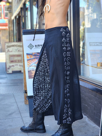 Wotsuma print long skirt cover up