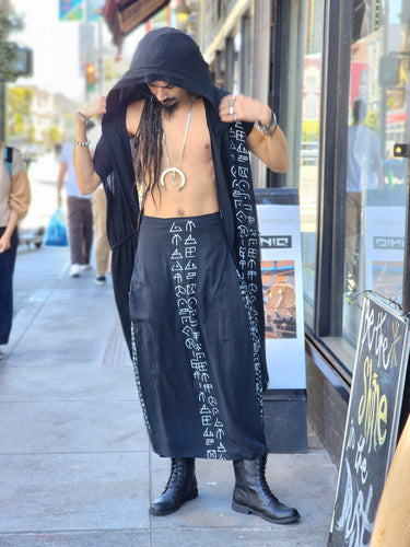 Wotsuma print long skirt cover up