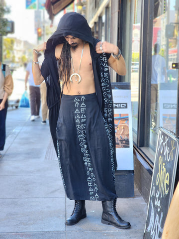 Wotsuma print long skirt cover up