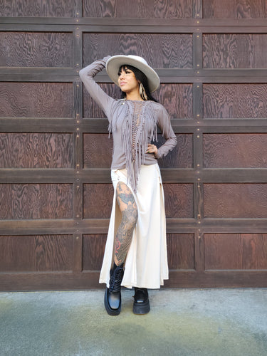Fringy Crazy Reversible Long Sleeve Top