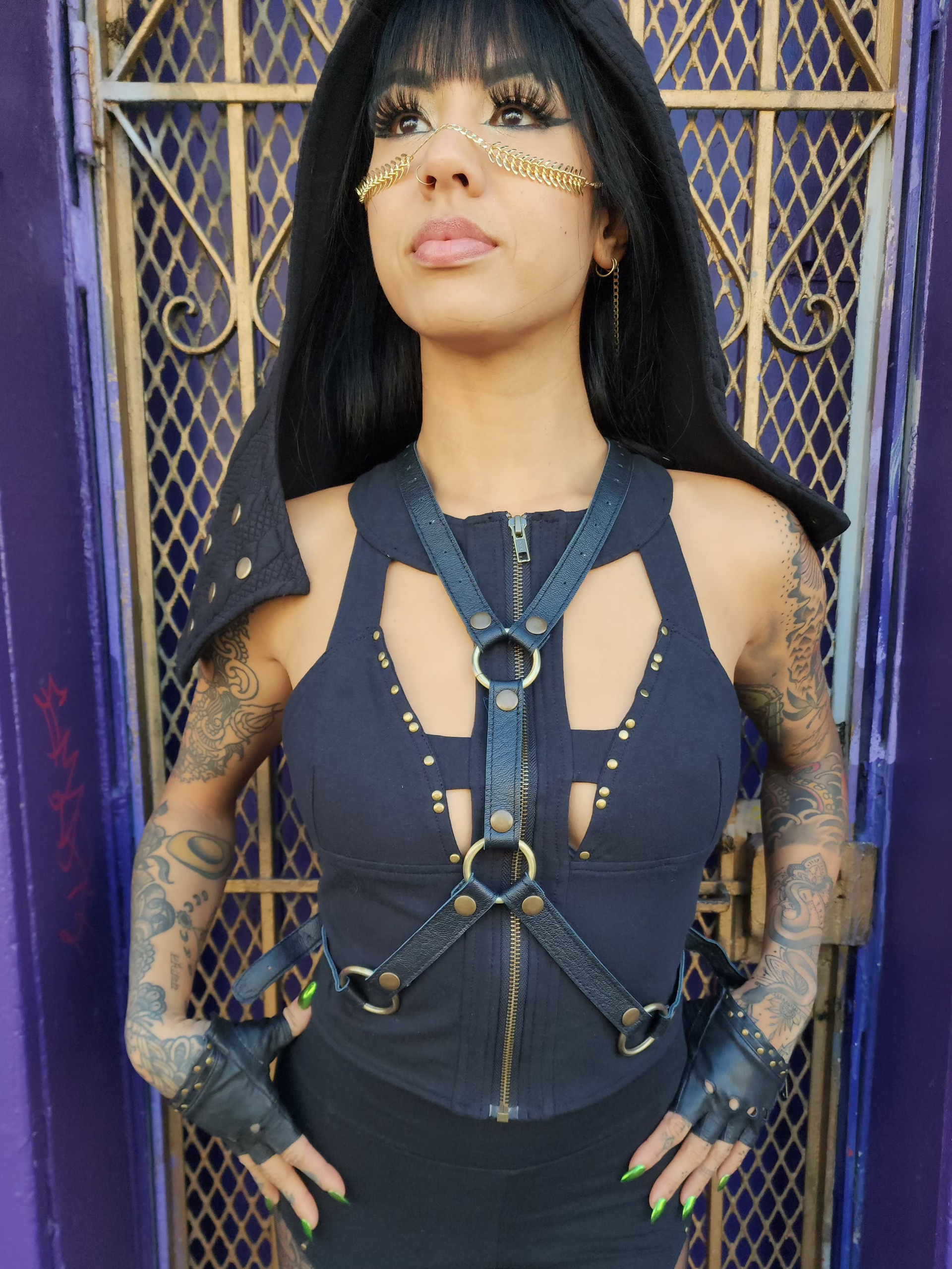 Snap Around Leather Body Harness, fetish wear, Festival 