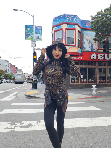 Nova Hooded Mask Attached Long Sleeve  Top