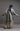 women wearing mud cloth print long coat in grey