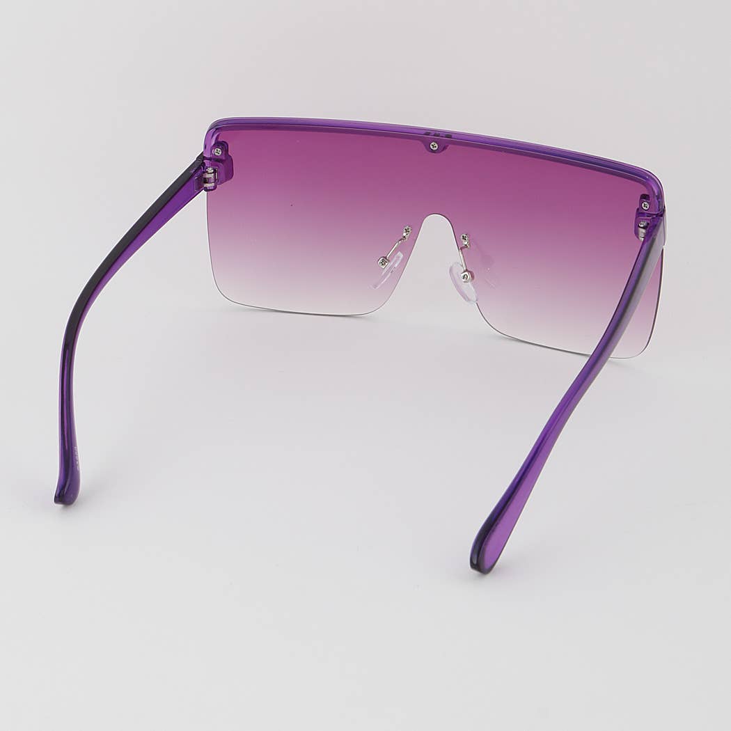 Colorful Top Rimmed Shield Sunglasses