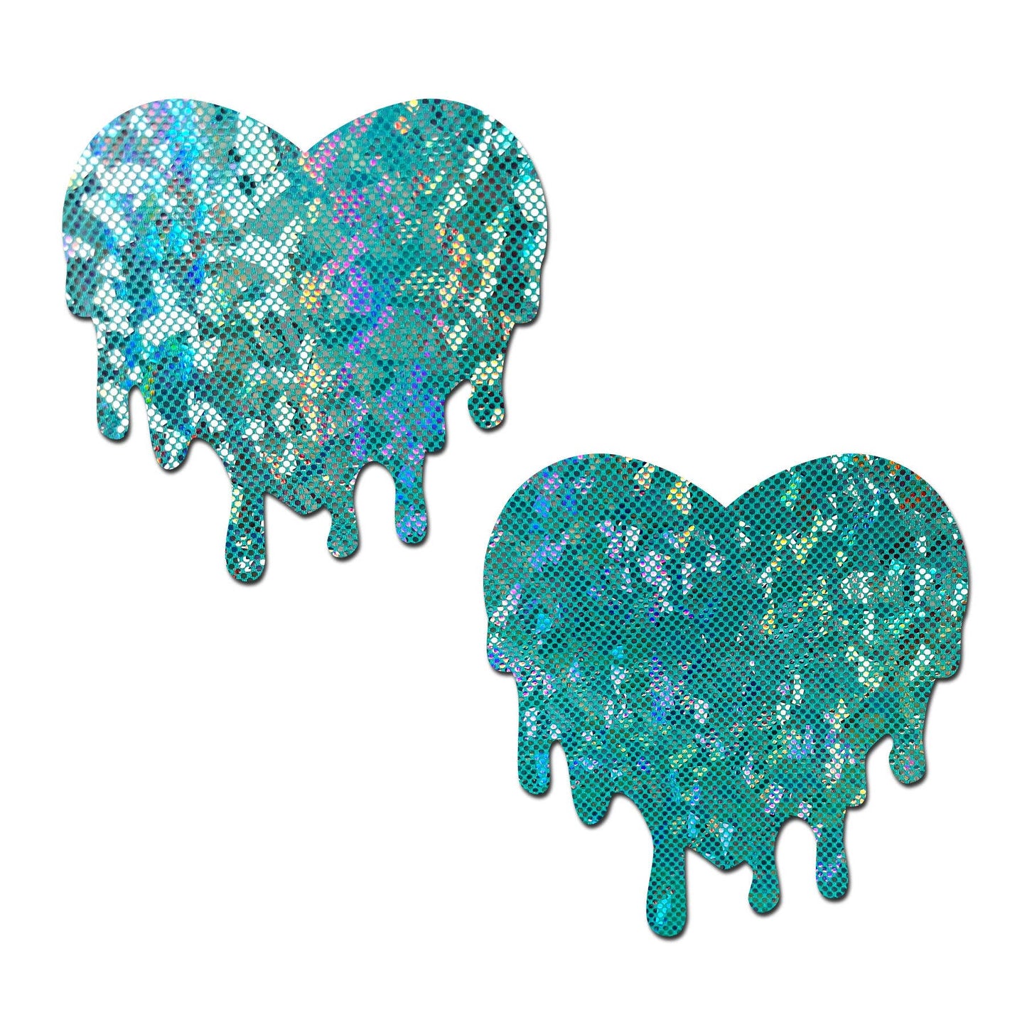 Melty Heart: Shattered Glass Seafoam Melty Heart Pasties