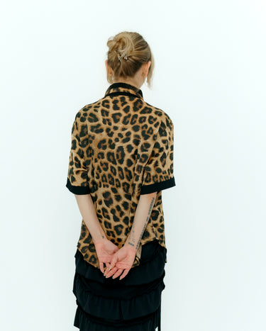 Leopard Print Silk Shirt