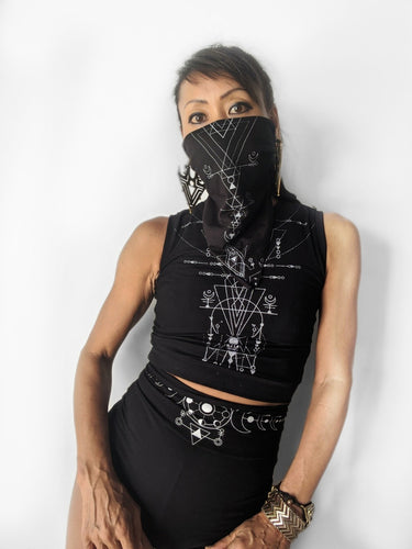 Lunar print bandana mask-KAYO Anime Clothing