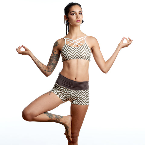 Chevron Yoga Strap Bra