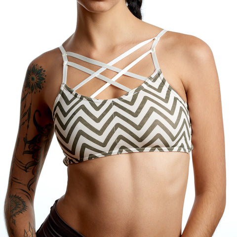 Chevron Yoga Strap Bra