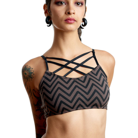 Chevron Yoga Strap Bra