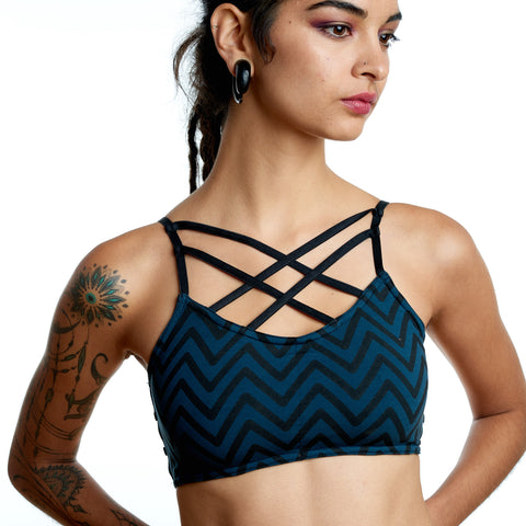 Chevron Yoga Strap Bra