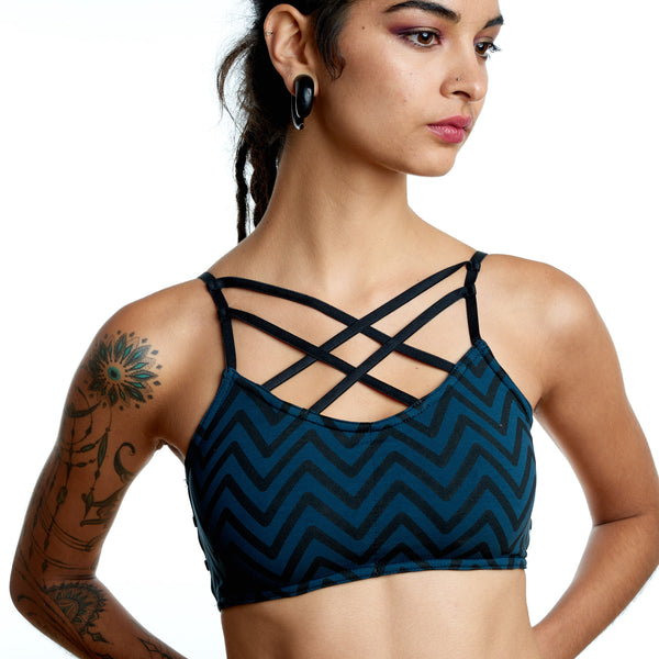 Chevron Yoga Strap Bra