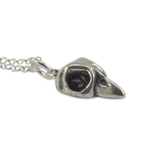 Tiny Baby Bird Skull Necklace - Sterling Silver