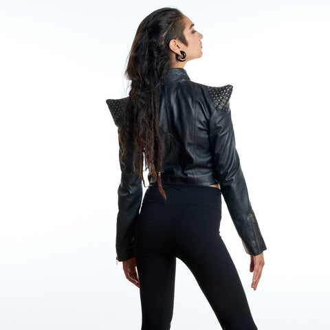 Bowie Women's Point Shoulder Leather Jacket