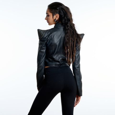 Bowie Women's Point Shoulder Leather Jacket