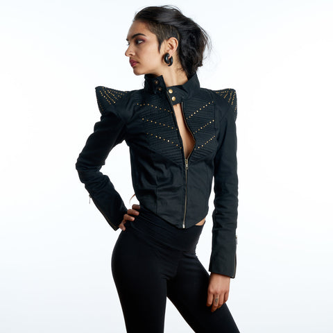 Bowie Women's Point Shoulder Leather Jacket