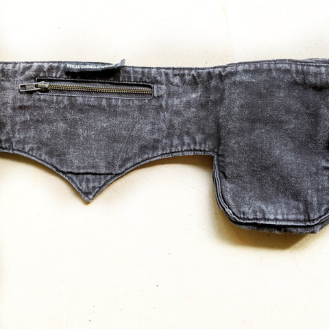 Cotton Canvas Pleats Single Pocket Belt