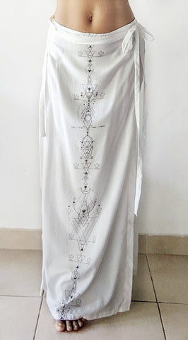 Lunar print long skirt cover up