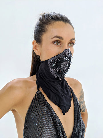 Sequin Scarf Mask