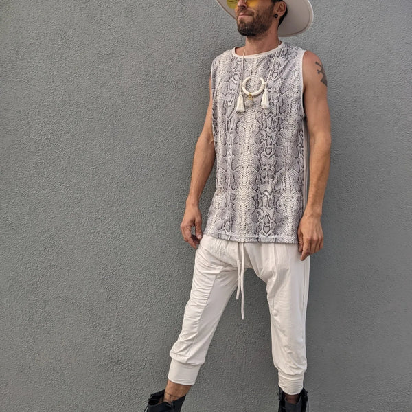 men's snake print tank