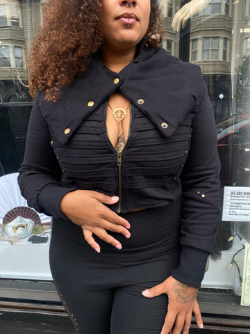 Crop Puff Collar Jacket