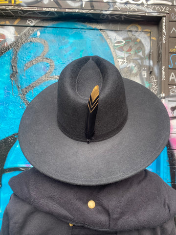 Demi lunar feather hat