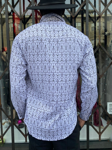 Nova print Button Front Long Sleeve Shirts