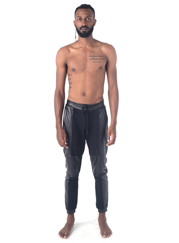 Men's Moto jogger pants w vegan leather