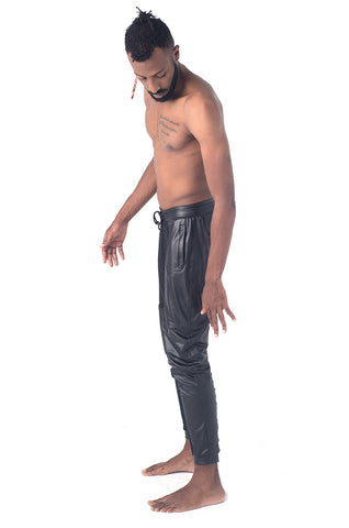 Men's Moto jogger pants w vegan leather