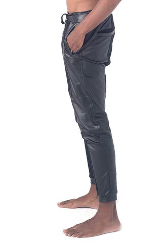 Men's Moto jogger pants w vegan leather