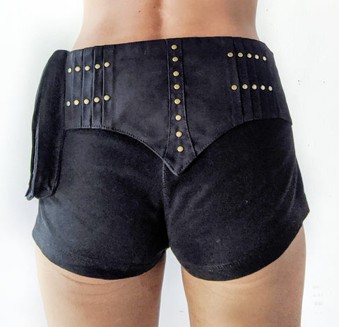 Cotton Canvas Pleats Single Pocket Belt