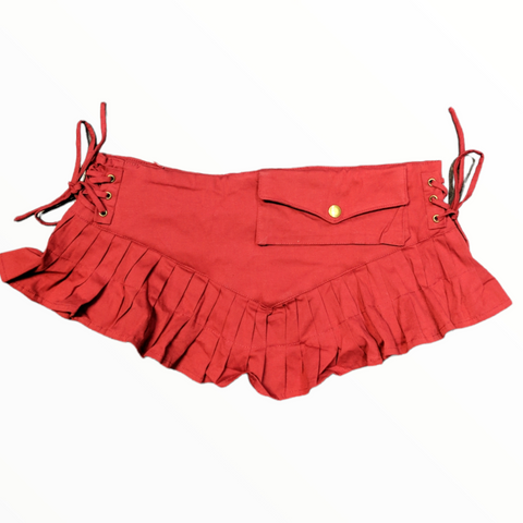 Cotton Mini Skirt Belt