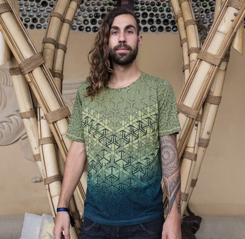 Men's tee Geomorph print organic cotton and bamboo