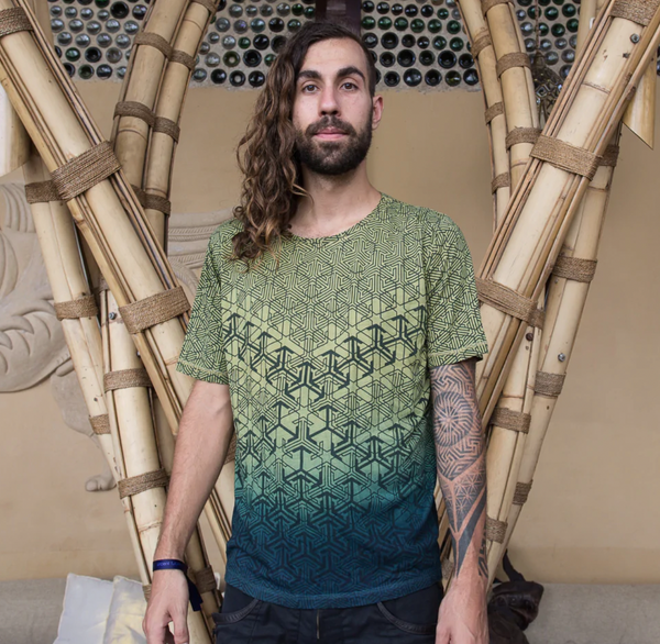 Men's tee Geomorph print organic cotton and bamboo