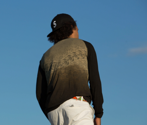 Geometric  Organic Bamboo Baseball Shirt